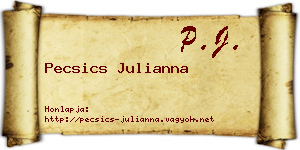 Pecsics Julianna névjegykártya